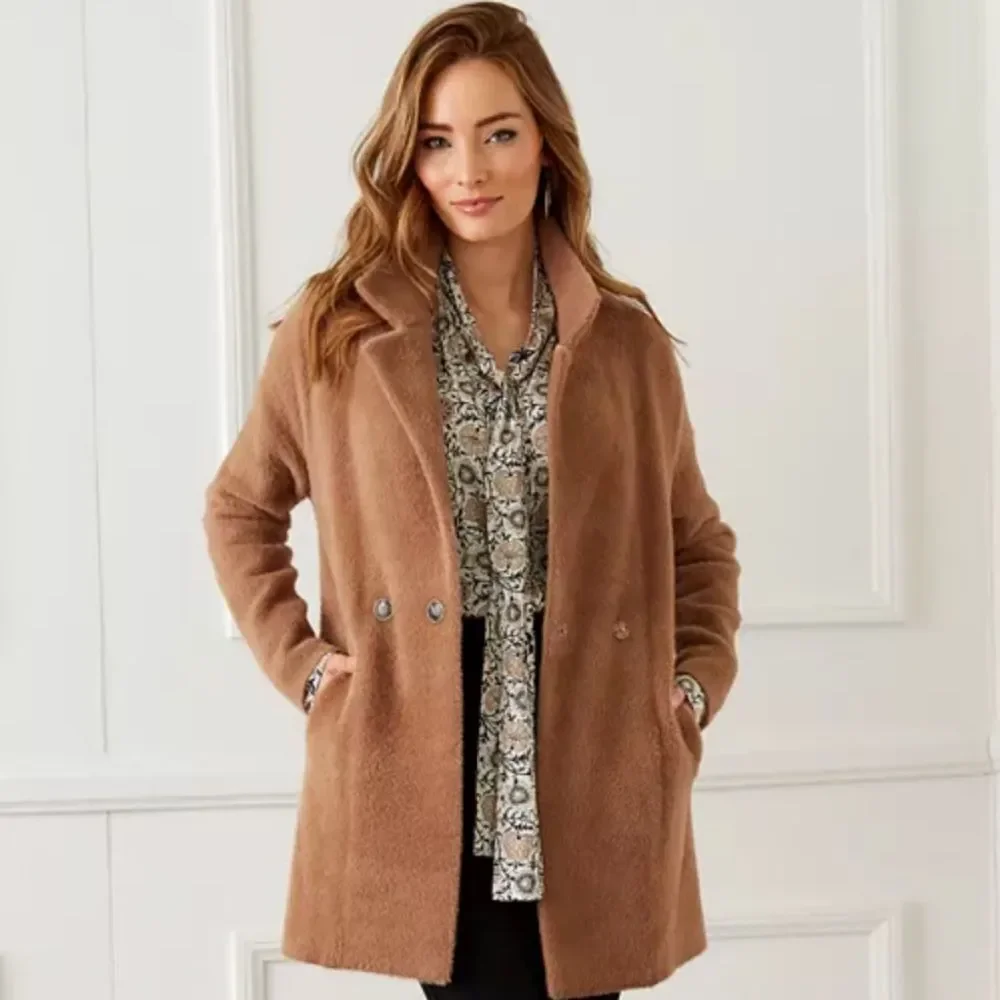 Karen Kane Sweater Coat in Camel - Picture 2 of 11